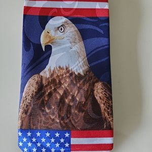 Steven Harris Hand made American Bald Eagle American Flag Tie
